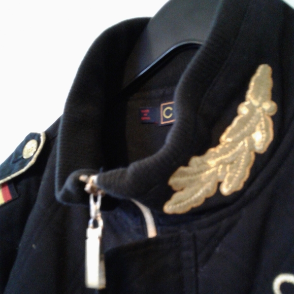 Coogi Mens XL Military Navy Parka Jacket Blazer Embroidered Patches black - Picture 7 of 10